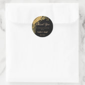 Sticker Rond Mariage brillant noir et or riche (Sac)