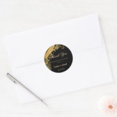 Sticker Rond Mariage brillant noir et or riche (Enveloppe)