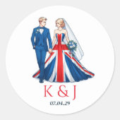 Sticker Rond MARIAGE britannique (Devant)