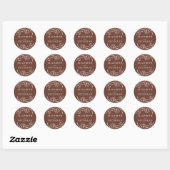 Sticker Rond Mariage Brown floral esquissé (Feuille)