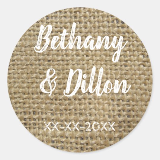 Sticker Rond Mariage Burlap (Devant)