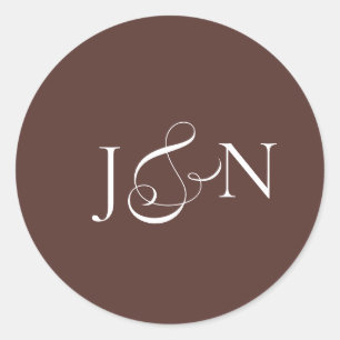 Sticker Rond Mariage Calligraphie Bourgogne Ivoire Classique