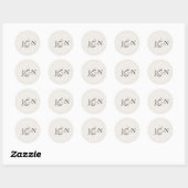 Sticker Rond Mariage Calligraphie Ivoire Noir Classique (Feuille)