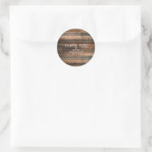 Sticker Rond Mariage campagnard à grange Brown en bois Patiné r (Sac)
