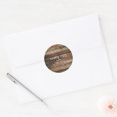 Sticker Rond Mariage campagnard à grange Brown en bois Patiné r (Enveloppe)