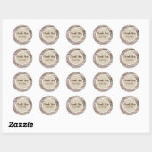 Sticker Rond Mariage campagnard d'aquarelle Rustique de grain d (Feuille)