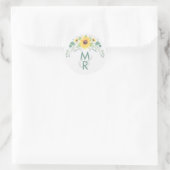 Sticker Rond Mariage campagnard de tournesols rustiques (Sac)