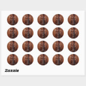 Sticker Rond Mariage campagnard en bois de grange rustique Merc (Feuille)