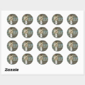 Sticker Rond mariage campagnard fleur sauvage en bois de grange (Feuille)