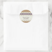 Sticker Rond MARIAGE CAMPAGNARD pourpre pour burlap et dentelle (Sac)