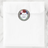 Sticker Rond Mariage campagnard rustique de la marine bordeaux  (Sac)