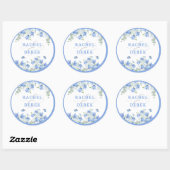 Sticker Rond Mariage Campanule Bleue (Feuille)
