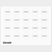 Sticker Rond Mariage cardiaque minimaliste (Feuille)