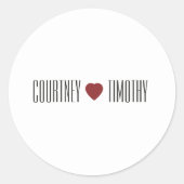 Sticker Rond Mariage cardiaque minimaliste (Devant)