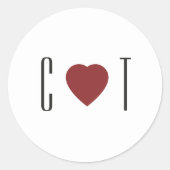 Sticker Rond Mariage cardiaque minimaliste (Devant)