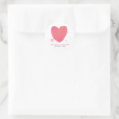 Sticker Rond Mariage cardiaque rustique aquarelle (Sac)