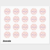 Sticker Rond Mariage Carré rose (Feuille)