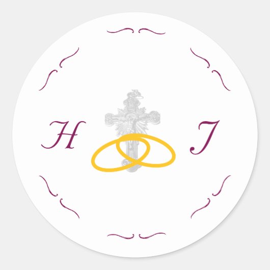 Sticker Rond Mariage Catholique Nuptial Grace (Devant)