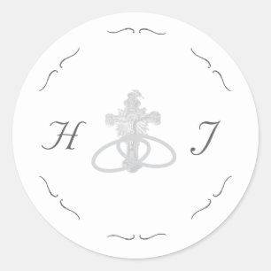 Sticker Rond Mariage catholique Nuptial Grace