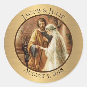 Sticker Rond Mariage catholique traditionnel de chambre de mari