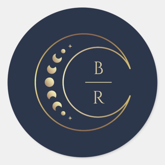 Sticker Rond Mariage céleste bleu (Devant)
