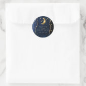 Sticker Rond Mariage céleste bleu et or (Sac)