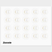 Sticker Rond Mariage céleste d'or (Feuille)