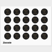 Sticker Rond Mariage céleste d'or noir mystique (Feuille)