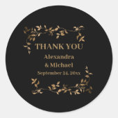 Sticker Rond Mariage céleste d'or noir mystique (Devant)