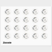 Sticker Rond Mariage Céleste Lune Étoiles (Feuille)