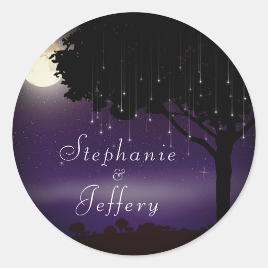 Sticker Rond Mariage céleste Starry Night Tree (Devant)