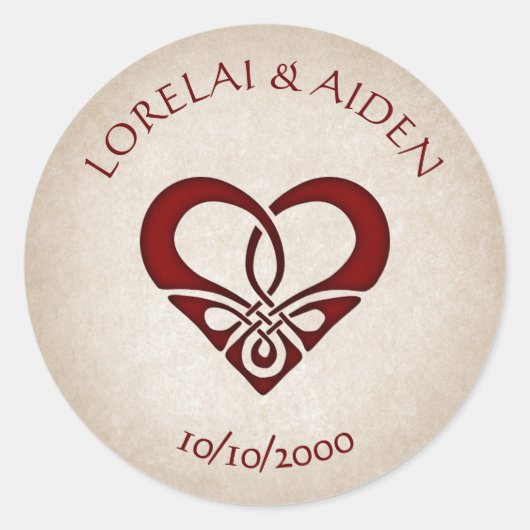 Sticker Rond Mariage celtique des épées (Devant)