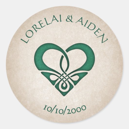Sticker Rond Mariage celtique des épées (Devant)
