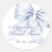 Sticker Rond Mariage Cérémonie au Ruban Bleu (Devant)