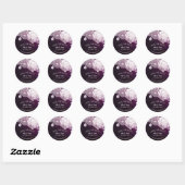Sticker Rond Mariage cerise en fleurs Enregistrer la date (Feuille)
