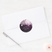 Sticker Rond Mariage cerise en fleurs Enregistrer la date (Enveloppe)
