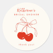 Sticker Rond Mariage Cerise Fête Prénuptiale (Devant)