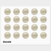 Sticker Rond Mariage Champagne Deux Cœurs Entrelacés (Feuille)