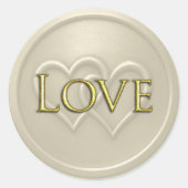 Sticker Rond Mariage Champagne Deux Cœurs Entrelacés (Devant)