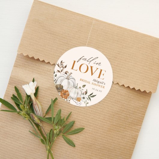 Sticker Rond Mariage Champêtre de Citrouille Florale 