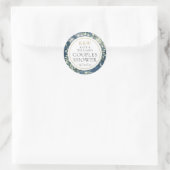 Sticker Rond Mariage Champêtre de Couple avec Monogramme et Ver (Sac)