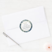 Sticker Rond Mariage Champêtre de Couple avec Monogramme et Ver (Enveloppe)