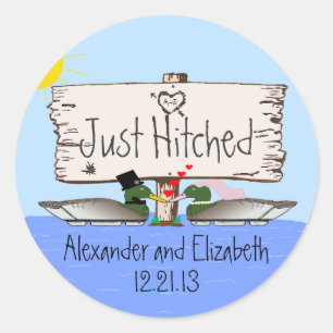Sticker Rond Mariage Chasseur de canard