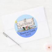 Sticker Rond Mariage Chasseur de canard (Enveloppe)