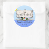 Sticker Rond Mariage Chasseur de canard (Sac)