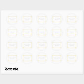Sticker Rond Mariage chic Jaune Déco (Feuille)