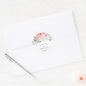 Sticker Rond Mariage chic Kristina Floral Rose Boho (Enveloppe)