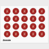 Sticker Rond Mariage chinois à double bonheur (Feuille)