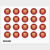 Sticker Rond Mariage chinois double bonheur (Feuille)