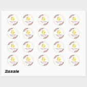 Sticker Rond Mariage chinois double bonheur fleur couronne (Feuille)